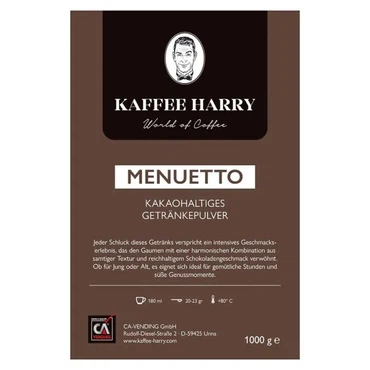 Kaffee Harry - Menuetto - kakaohaltiges Getränkepulver